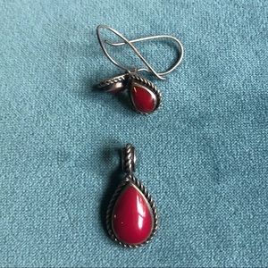Sterling Silver Pendant and Earring Set